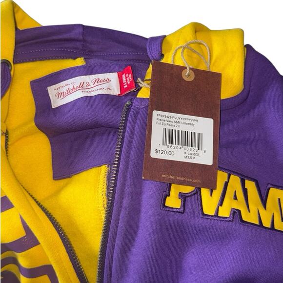 NWT! Mitchell & Ness PVAMU Colorblock Hoodie Prairie View A&M - Size XL - Picture 6 of 6